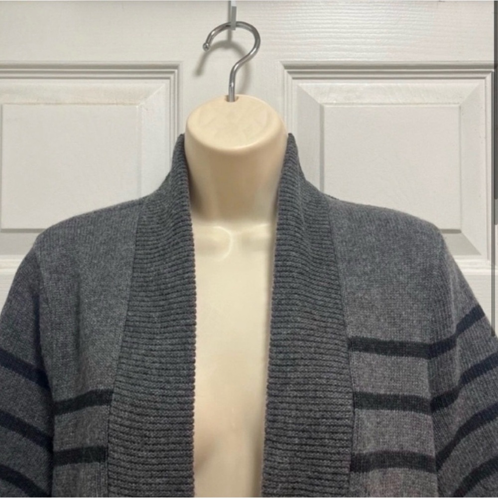 Rag & Bone Knit Wool/Cashmere Blend Cardigan Preppy Black/Grey Stripe -Med - EUC - Picture 2 of 8